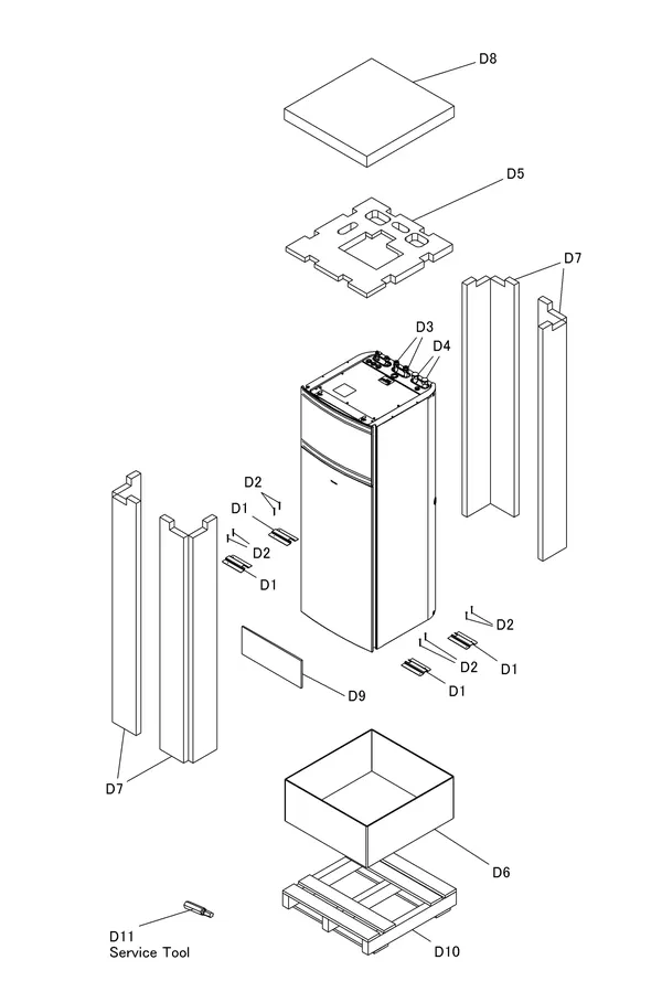 Exploded view Daikin 3 R F - EHFH03S18DJ3V | binnendeel: Mantel