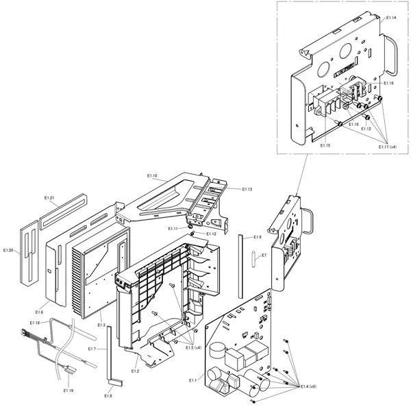 Exploded view Daikin 3 R - ERGA08EAV3H7 | buitendeel 8kW: Schakelkast