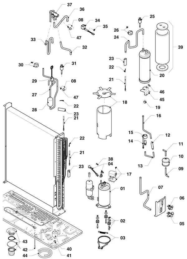 Exploded view Vaillant aroTHERM Split plus VWL 75/8.2 AS 230V: Koudecircuit