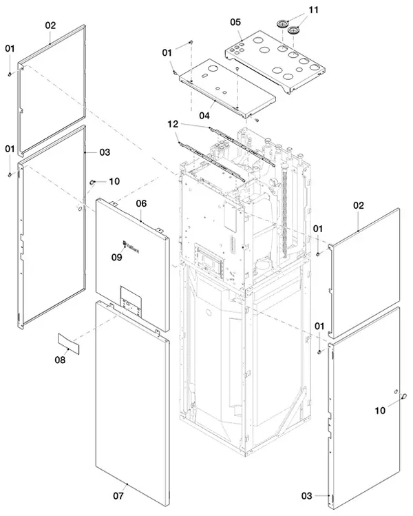 Exploded view Vaillant aroTHERM Split plus VWL 78/8.2 IS C2: Manteldelen