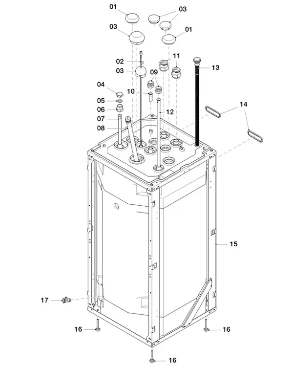 Exploded view Vaillant aroTHERM Split plus VWL 78/8.2 IS C2: Sanitaire warm water boiler