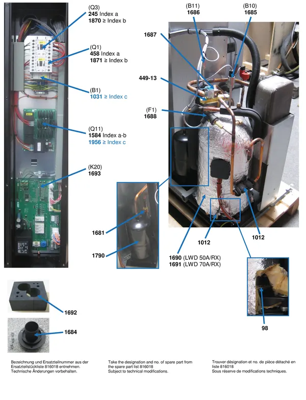 Exploded view Alpha Innotec LWD 50-70A-RX: Buitenunit
