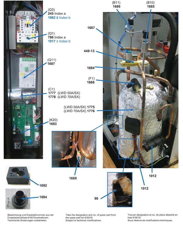 Exploded view Alpha Innotec LWD 50-70A-SX: Buitenunit