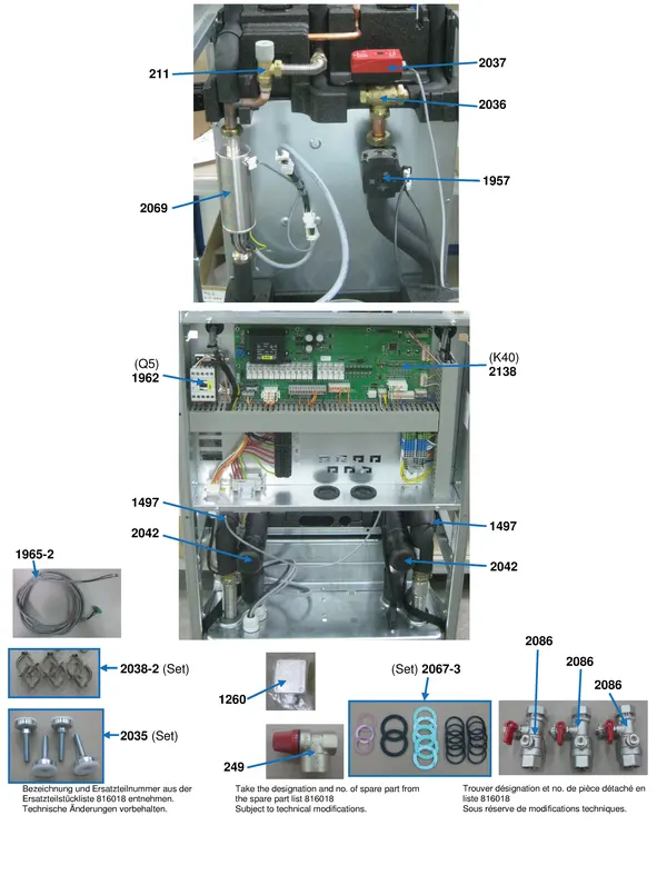 Exploded view Alpha Innotec SWCV 162K3: Aansluitdelen