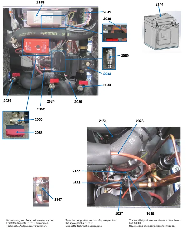 Exploded view Alpha Innotec SWCV 162K3: Aansluitdelen