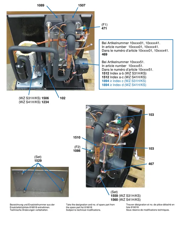 Exploded view Alpha Innotec WZS 41H-KS: Buitenunit