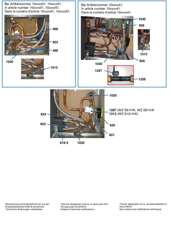 Exploded view Alpha Innotec WZS 61HK-101HK: Aansluitdelen