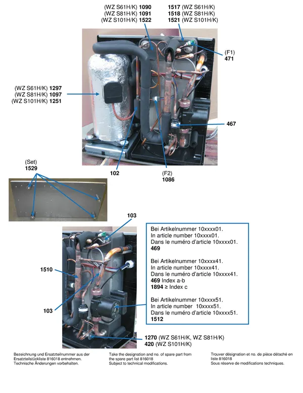 Exploded view Alpha Innotec WZS 61HK-101HK: Aansluitdelen