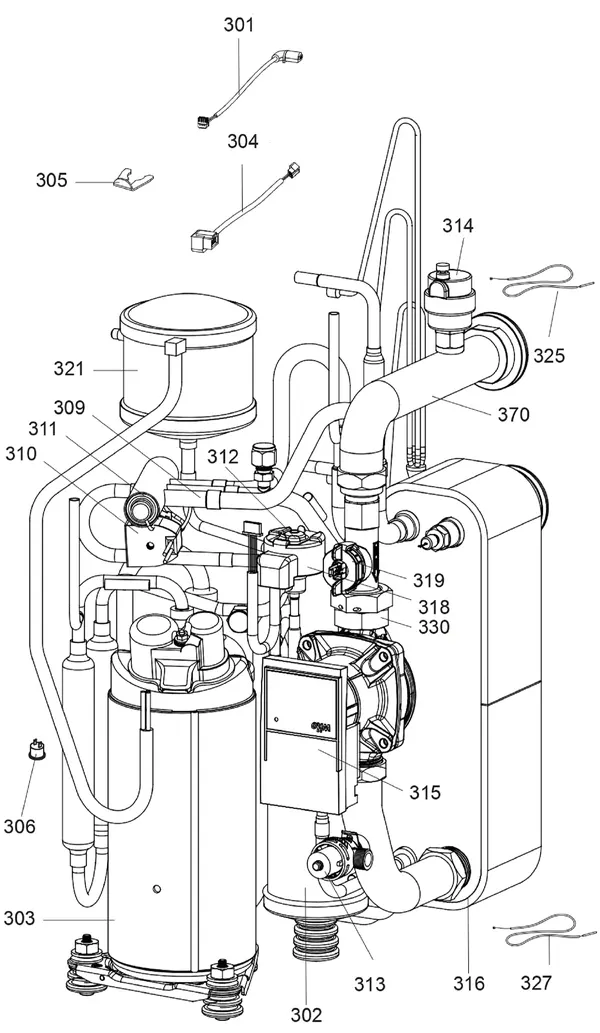 Exploded view Atag ODM 7 T | buitenunit 3-fase: Compressor