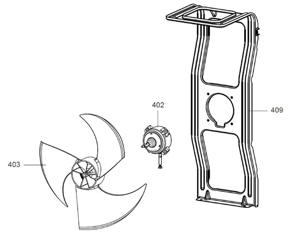 Exploded view Atag ODM 7 T | buitenunit 3-fase: Ventilator