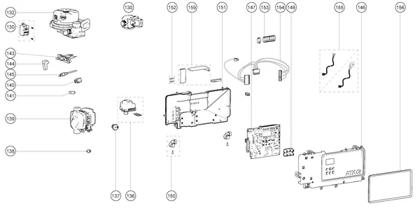 Exploded view Atag P20EC iCon1: Elektrische componenten