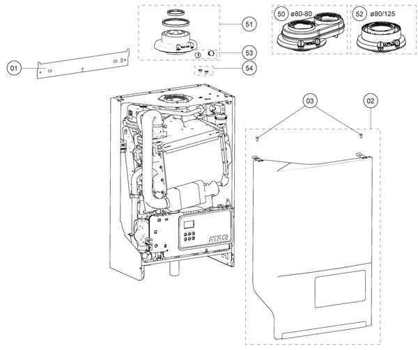 Exploded view Atag P20EC iCon1: Mantel
