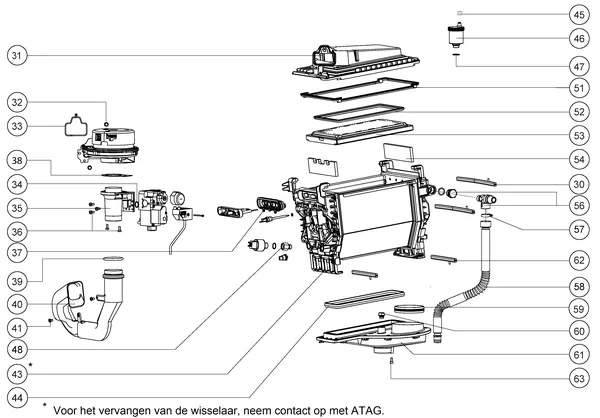 Exploded view Atag A203C | vanaf 2008 OSS1: Wisselaar