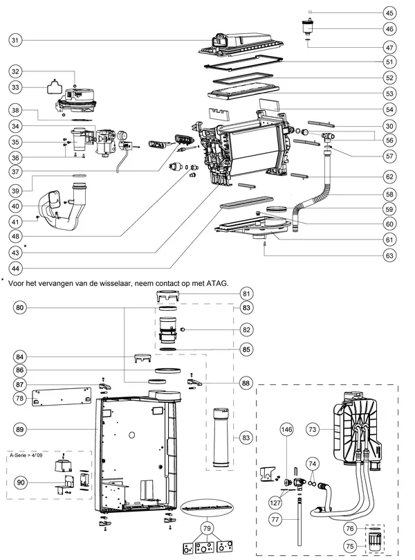 Exploded view Atag A244EC | vanaf 2008 OSS2: Wisselaar
