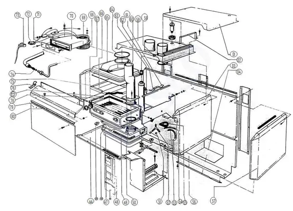 Exploded view Atag Blauwe Engel CMA 650: Ventilator