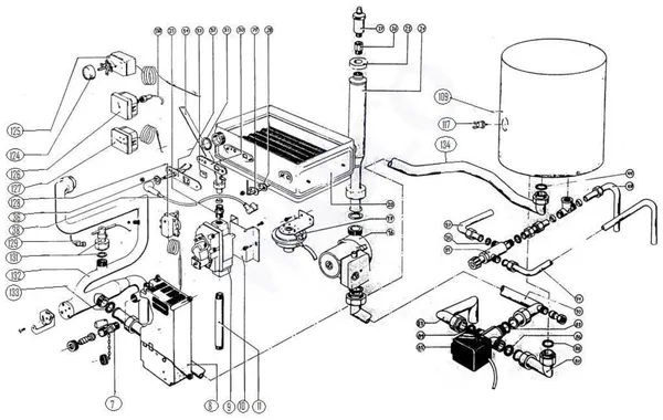 Exploded view Atag Blauwe Engel CMA 650: Waterzijdig