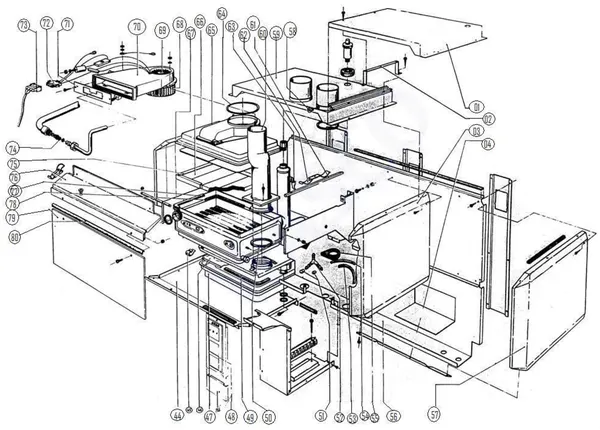 Exploded view Atag Blauwe Engel CMA 950: Ventilator