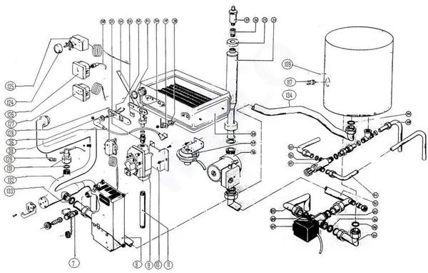 Exploded view Atag Blauwe Engel CMA 950: Waterzijdig