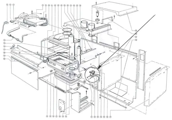 Exploded view Atag Blauwe Engel CMA 952: Waterzijdig
