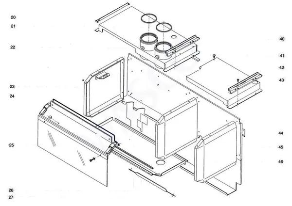 Exploded view Atag Blauwe Engel HR 27: Rookgas