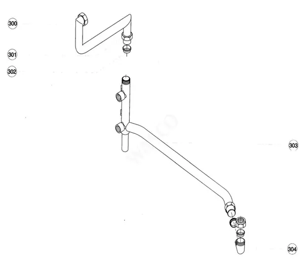 Exploded view Atag Blauwe Engel HR 27 T: Aansluitleiding