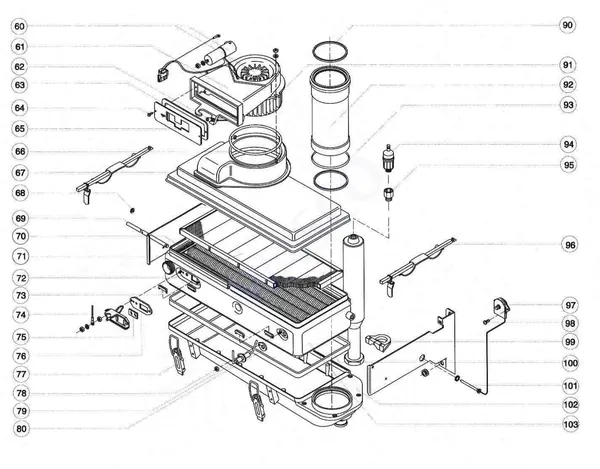 Exploded view Atag Blauwe Engel HR 27 T: Wisselaar