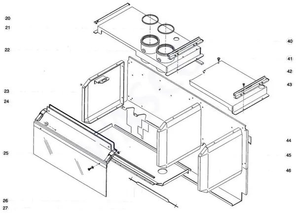 Exploded view Atag Blauwe Engel HR 33: Rookgas