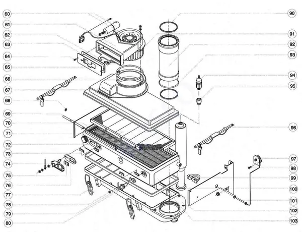 Exploded view Atag Blauwe Engel HR 33: Wisselaar
