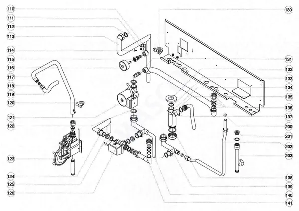 Exploded view Atag Blauwe Engel HR 33 T: Leidingen