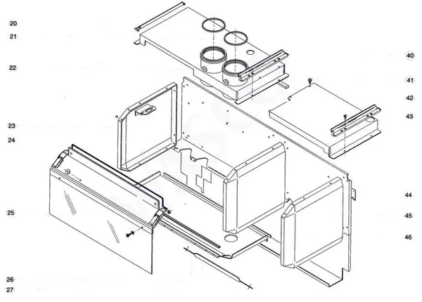 Exploded view Atag Blauwe Engel HR 39: Rookgas