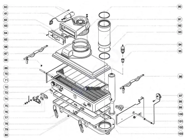 Exploded view Atag Blauwe Engel HR 39 T: Wisselaar