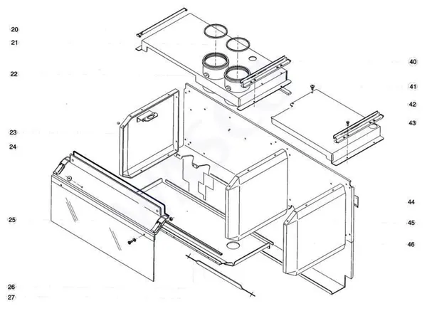 Exploded view Atag Blauwe Engel HR 45: Rookgas