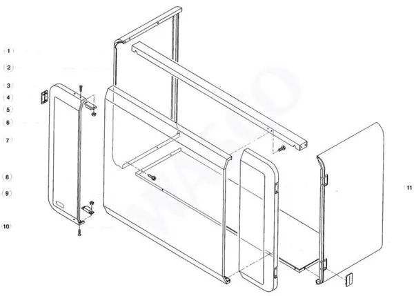 Exploded view Atag Blauwe Engel HR 45 T: Mantel