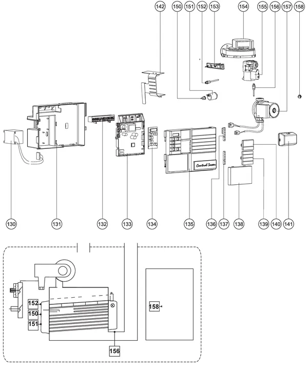 Exploded view Atag Blauwe Engel SHR 15: Elektra
