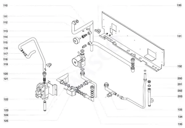 Exploded view Atag Blauwe Engel VR 48 T: Leidingen