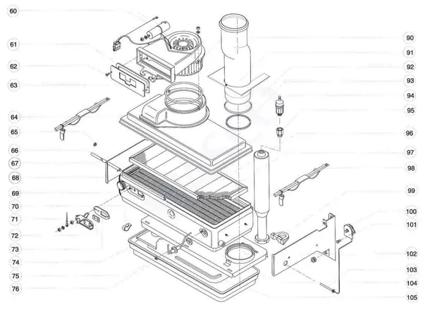Exploded view Atag Blauwe Engel VR 48 T: Wisselaar