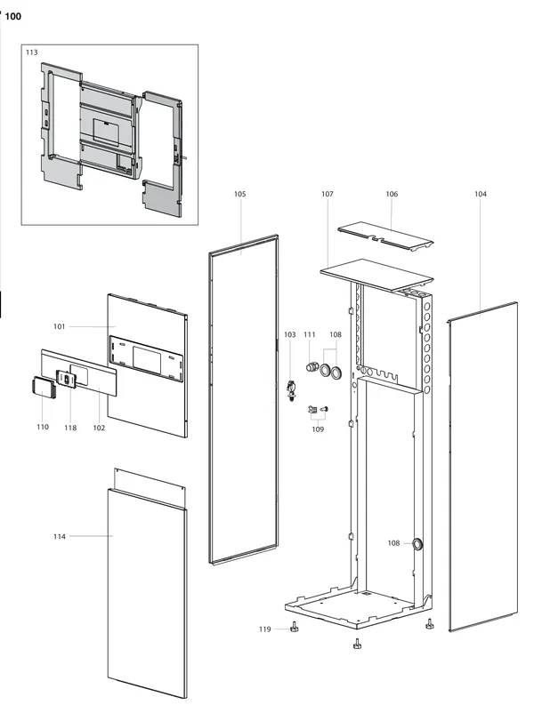 Exploded view Atag Energion IDU S F 120-150 2Z: Mantel