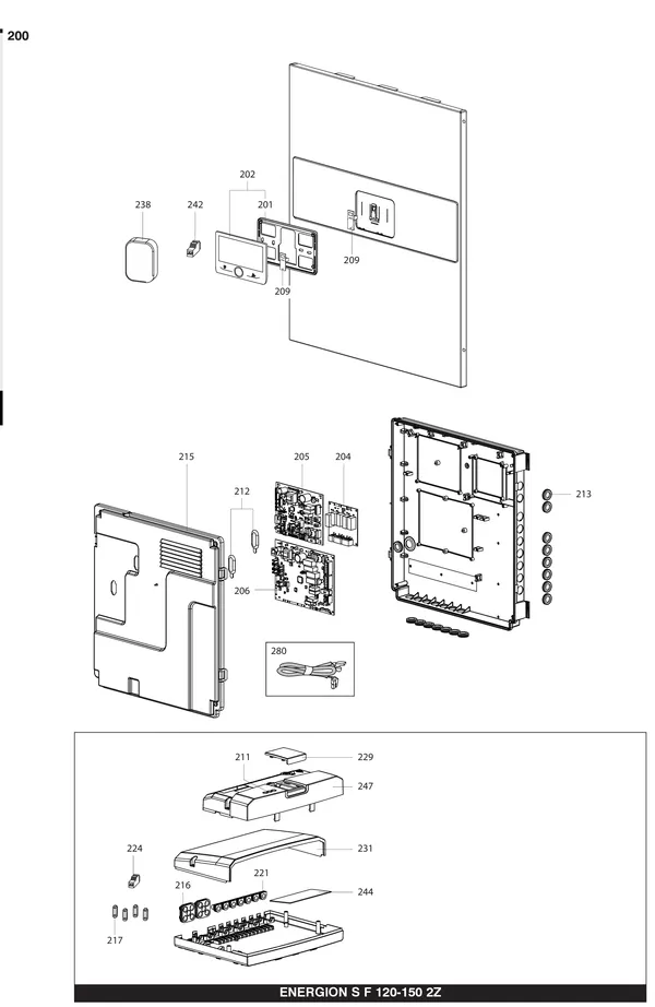 Exploded view Atag Energion IDU S F 120-150: Elektrische componenten