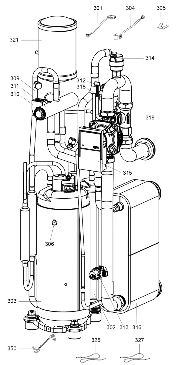 Exploded view Atag ODM 11 | buitenunit mono-fase: Compressor