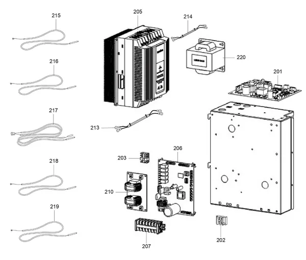 Exploded view Atag ODM 11 | buitenunit mono-fase: Elektrische componenten