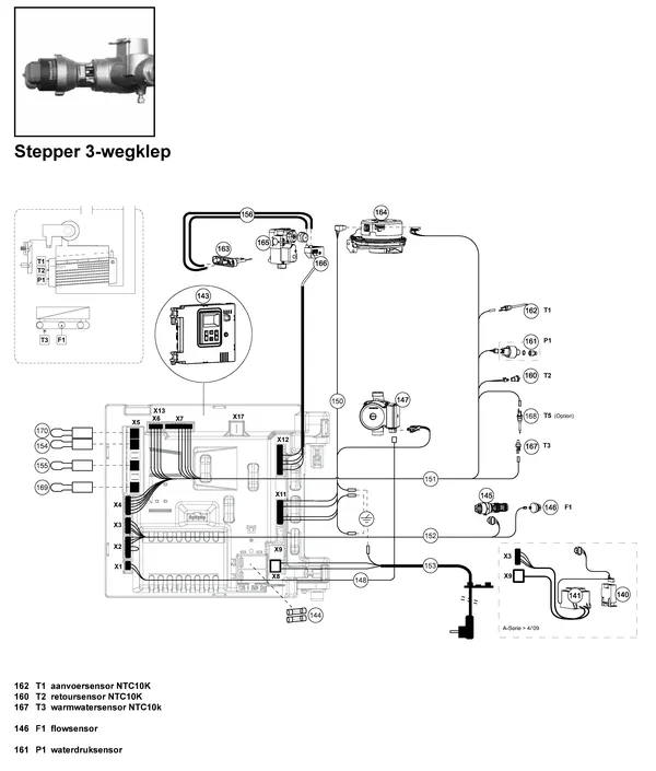 Exploded view Atag E264C | vanaf 8-2009 OSS2: Stepper 3 wegklep