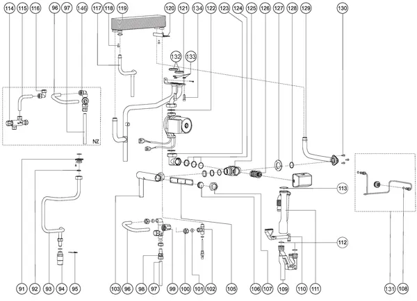Exploded view Atag E26C | tot 2009 OSS2: Leidingen