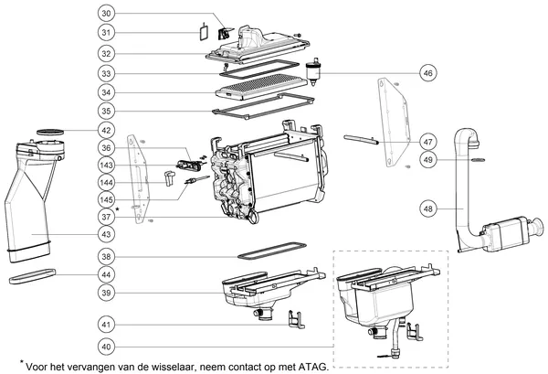 Exploded view Atag i36EC iCon2: Wisselaar