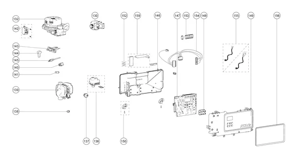 Exploded view Atag P28C iCon2: Elektrische componenten