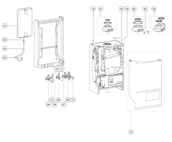 Exploded view Atag P28C iCon2: Mantel