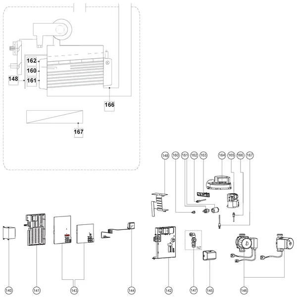 Exploded view Atag Perfect PF-SHR 24: Elektra