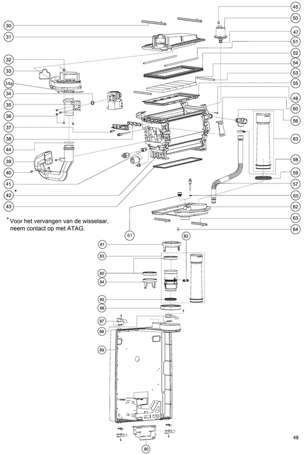 Exploded view Atag Perfect PF-SHR 24: Wisselaar