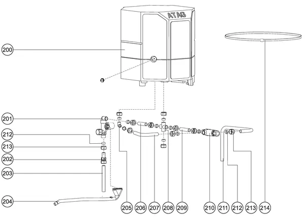 Exploded view Atag Q25C | vanaf 2005 OSS2: Waterzijdig