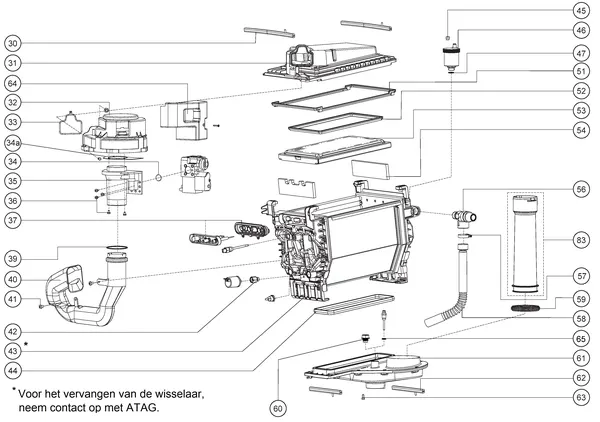 Exploded view Atag Q25C | vanaf 2005 OSS2: Wisselaar