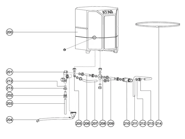 Exploded view Atag Q38C | vanaf 2005 OSS2: Waterzijdig